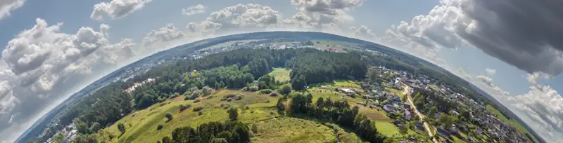 Aufnahme aus großer Höhe 360-Grad-Panorama