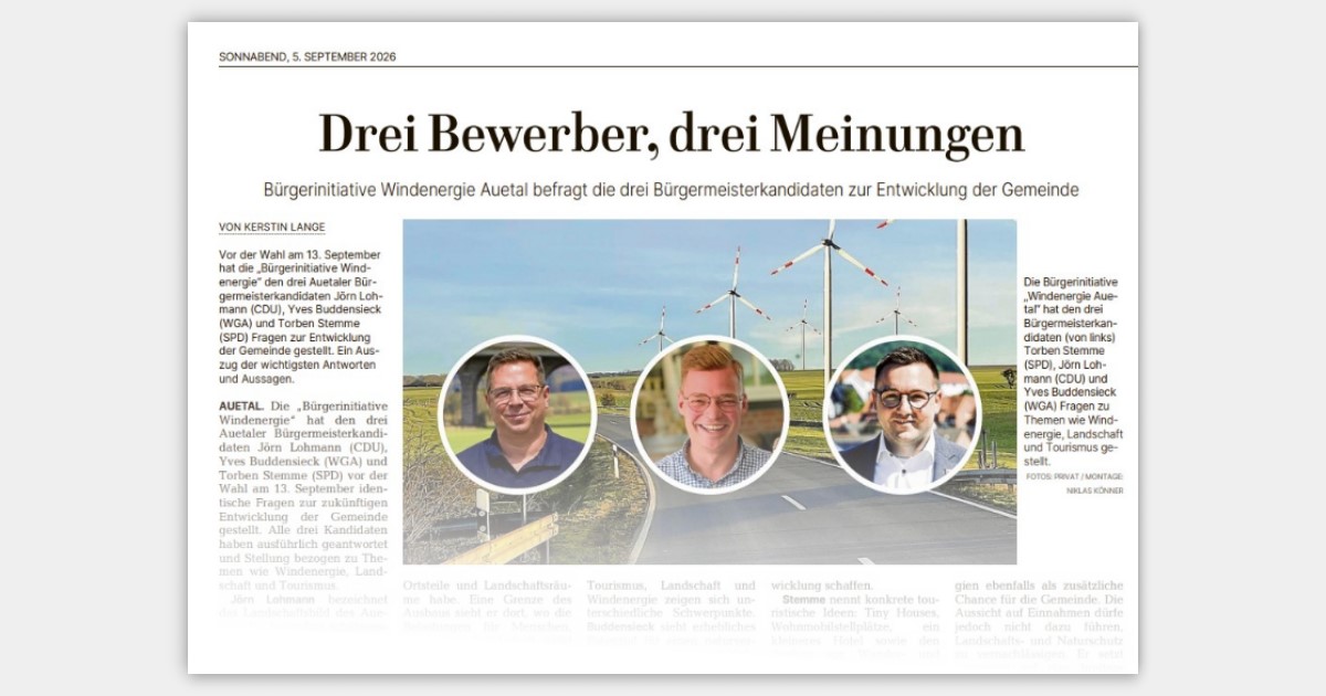Fragen an Fragen an Kandidaten - Schaumburger Zeitung - September 2026
