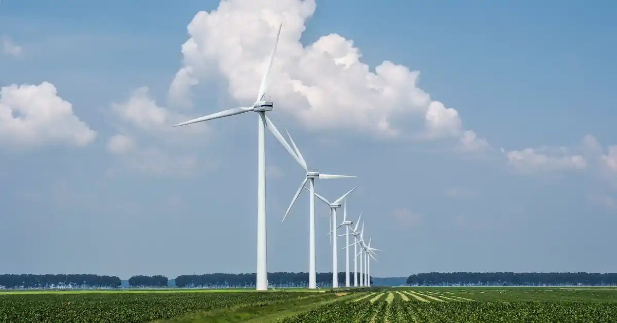 Hellflaute kein Wind im Windpark