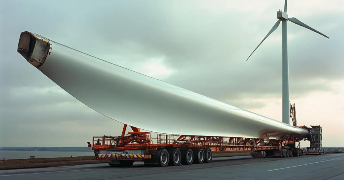 Transport eines Rotorblatts für eine Windkraftanlage