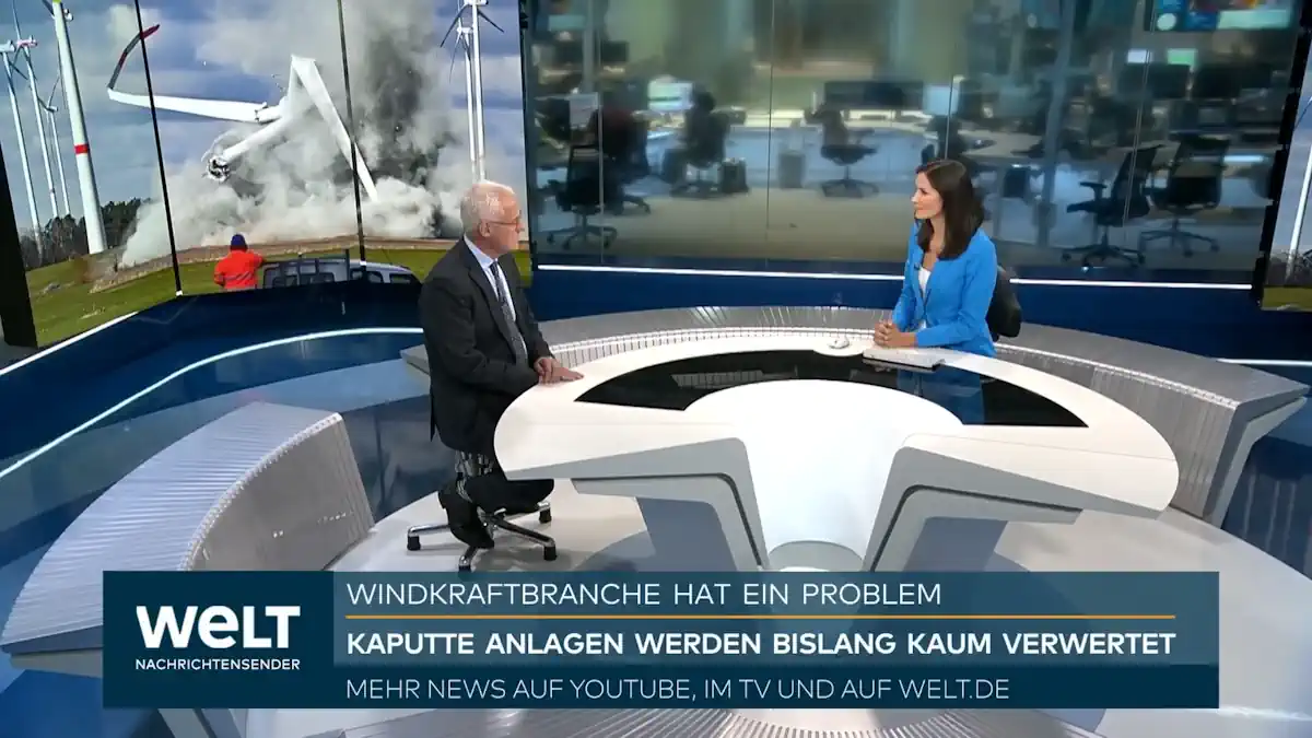 Video Intro WELT Nachrichtensender Verwertung von Windkraftanlagen