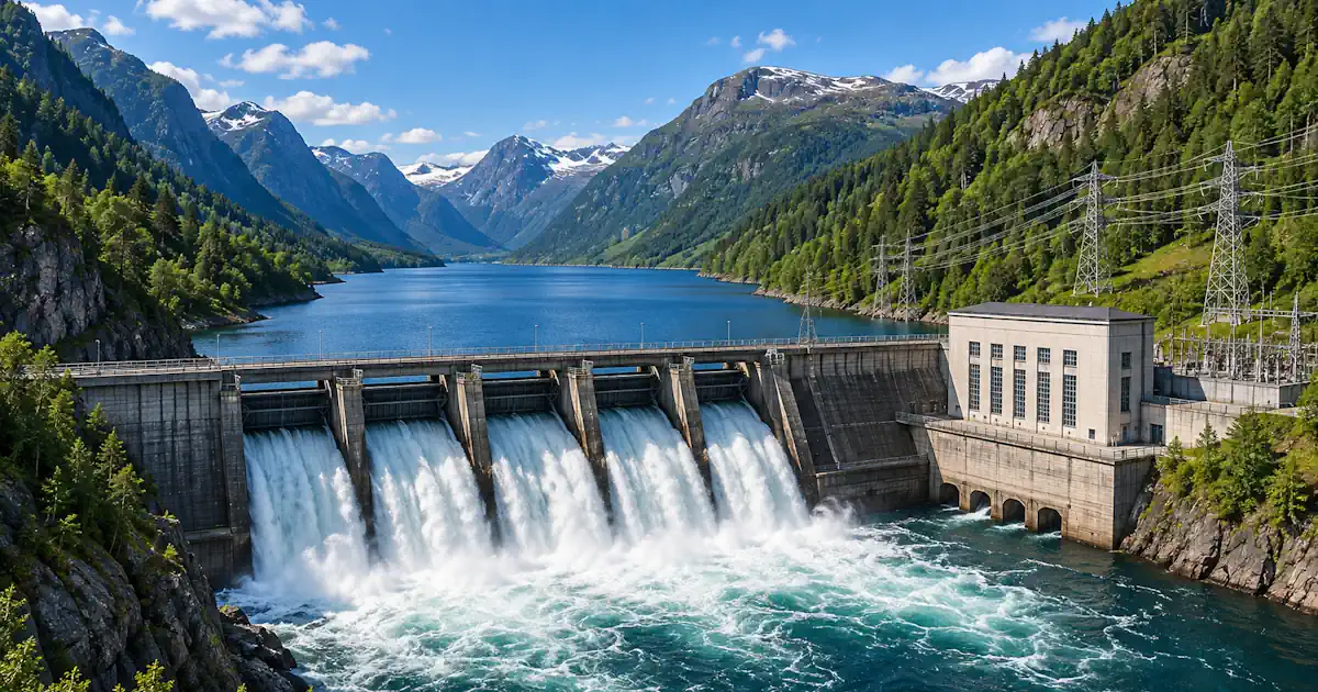 Wasserkraftwerk im Bergfjord