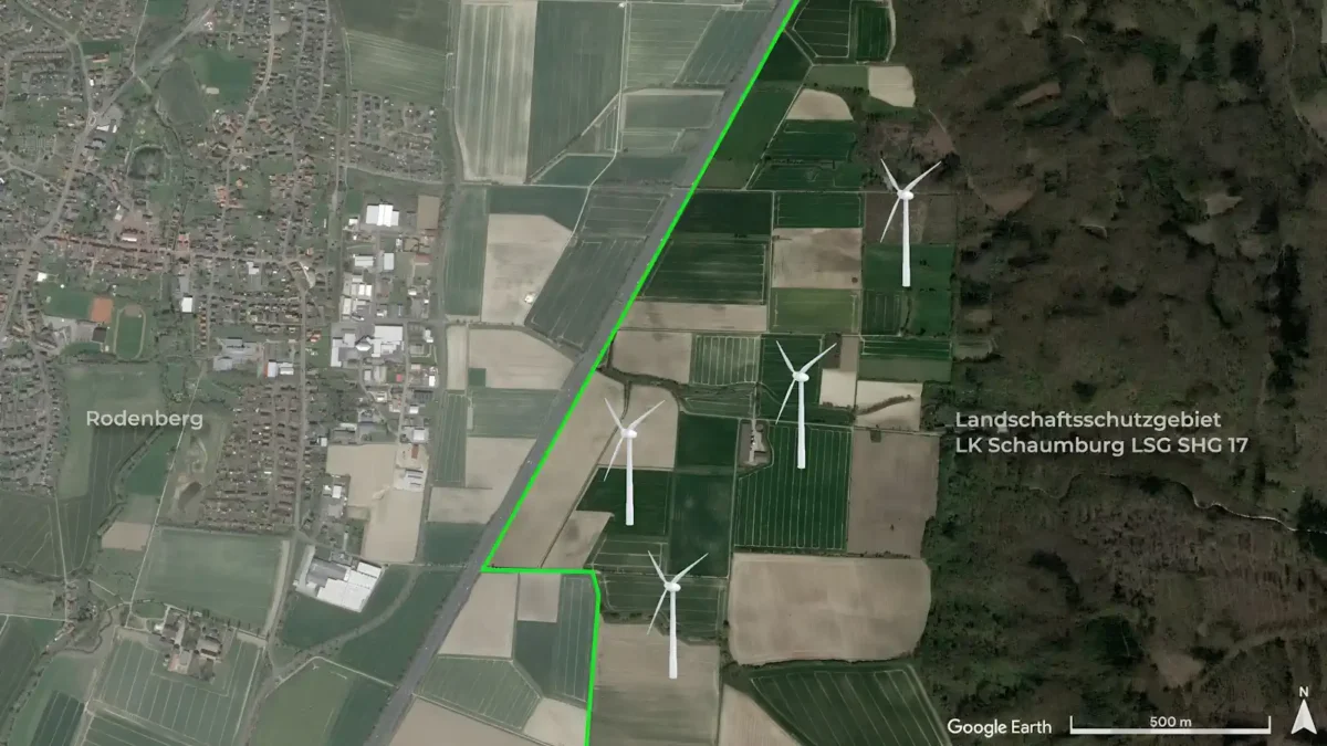 Windpark Rodenberg Google Earth